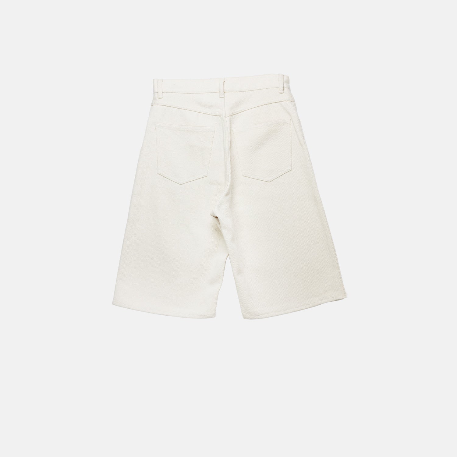 Auralee W' SILK NEP DENIM 5P WIDE SHORTS, Ivory White – Beamhill