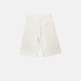 Auralee W' SILK NEP DENIM 5P WIDE SHORTS, Ivory White