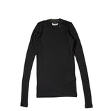 Auralee SHEER RIB L/S T-SHIRT, Black