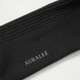 Auralee GIZA HIGH GAUGE SOCKS, Black