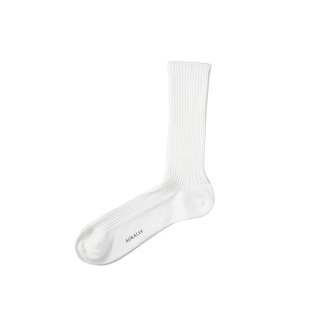 Auralee GIZA HIGH GAUGE SOCKS, White