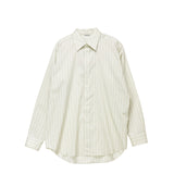Auralee M'S COTTON SILK STRIPE SHIRT, Ivory Stripe