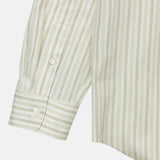 Auralee M'S COTTON SILK STRIPE SHIRT, Ivory Stripe
