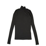 Auralee SHEER RIB TURTLENECK L/S, Black