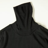 Auralee SHEER RIB TURTLENECK L/S, Black