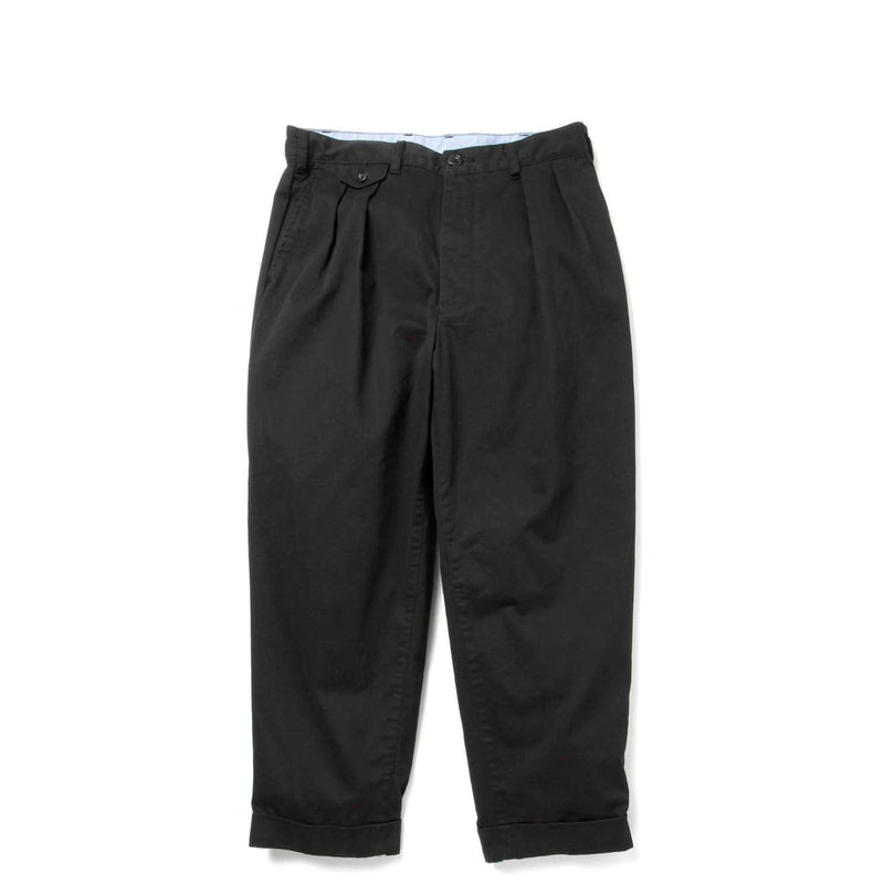 BEAMS+ 2PLEATS TWILL PANTS, Black
