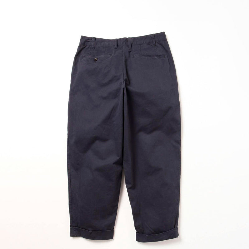 BEAMS+ 2PLEATS TWILL PANTS, Navy