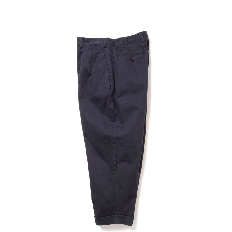 BEAMS+ 2PLEATS TWILL PANTS, Navy