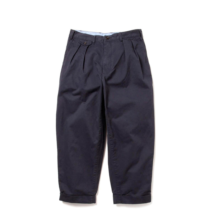 BEAMS+ 2PLEATS TWILL PANTS, Navy