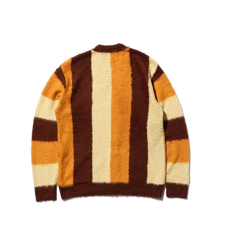 BEAMS+ SHAGGY STRIPE CARDIGAN, Brown