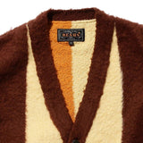 BEAMS+ SHAGGY STRIPE CARDIGAN, Brown