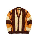 BEAMS+ SHAGGY STRIPE CARDIGAN, Brown