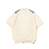 BEAMS+ ZIP KNIT POLO STRIPE, Off White