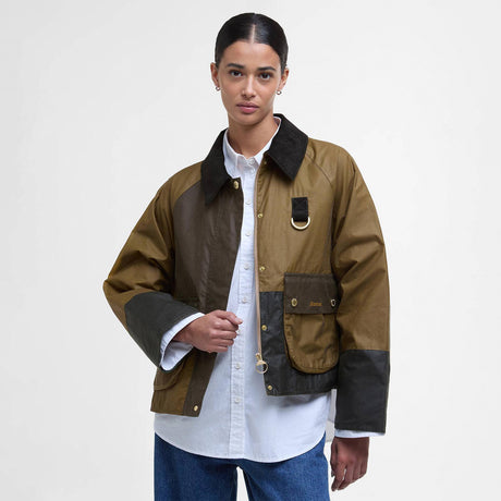 Barbour ALMA WAX JACKET, Sand/Archive Olive/Beech/Ancient