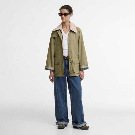 Barbour MOD BEADNELL JACKET, Bleached Olive/Ancient/Gardenia