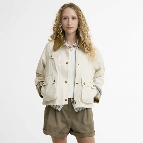 Barbour CROPPED BEADNELL JACKET, Light Pearl/Dress/Beige
