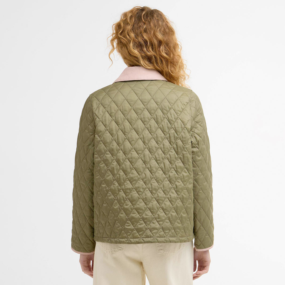 Barbour CROPPED LIDDESDAL QUILTED JACKET, Bleached Olive/Ancient/Gardenia