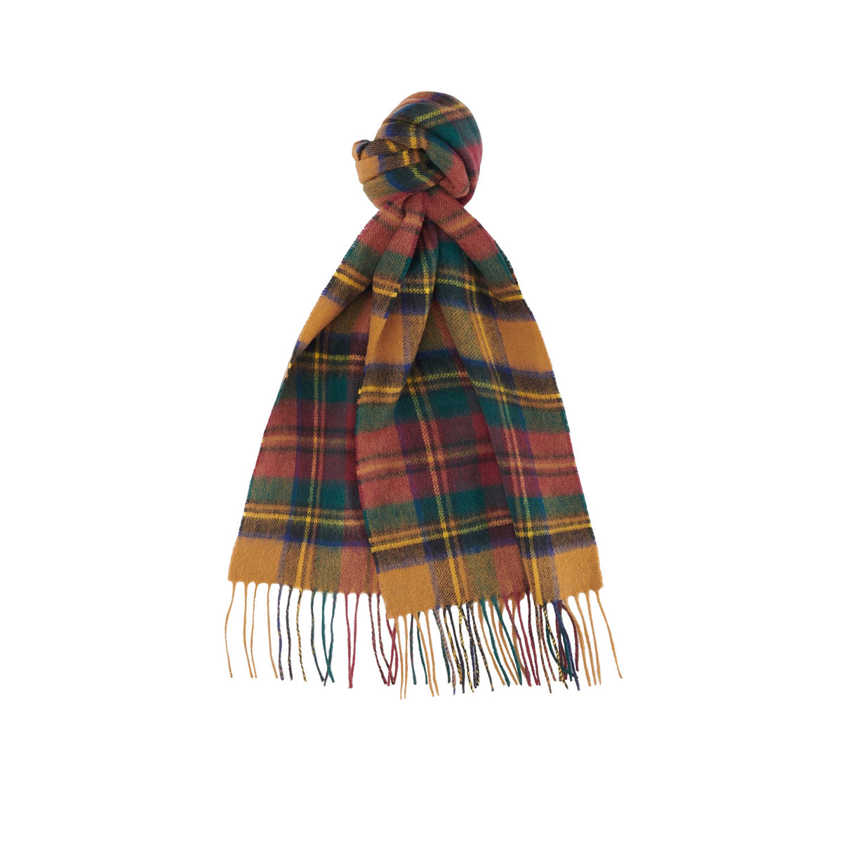 Barbour NEW CHECK TARTAN SCARF, Harvest Gold