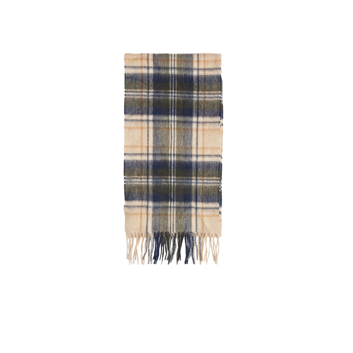 Barbour TARTAN LAMBSWOOL SCARF, Beige/Sky Dress