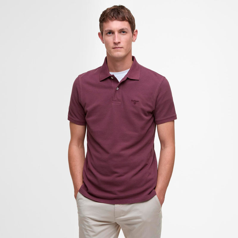 Barbour WASHED SPORTS POLO SHIRT, Burnt Heather