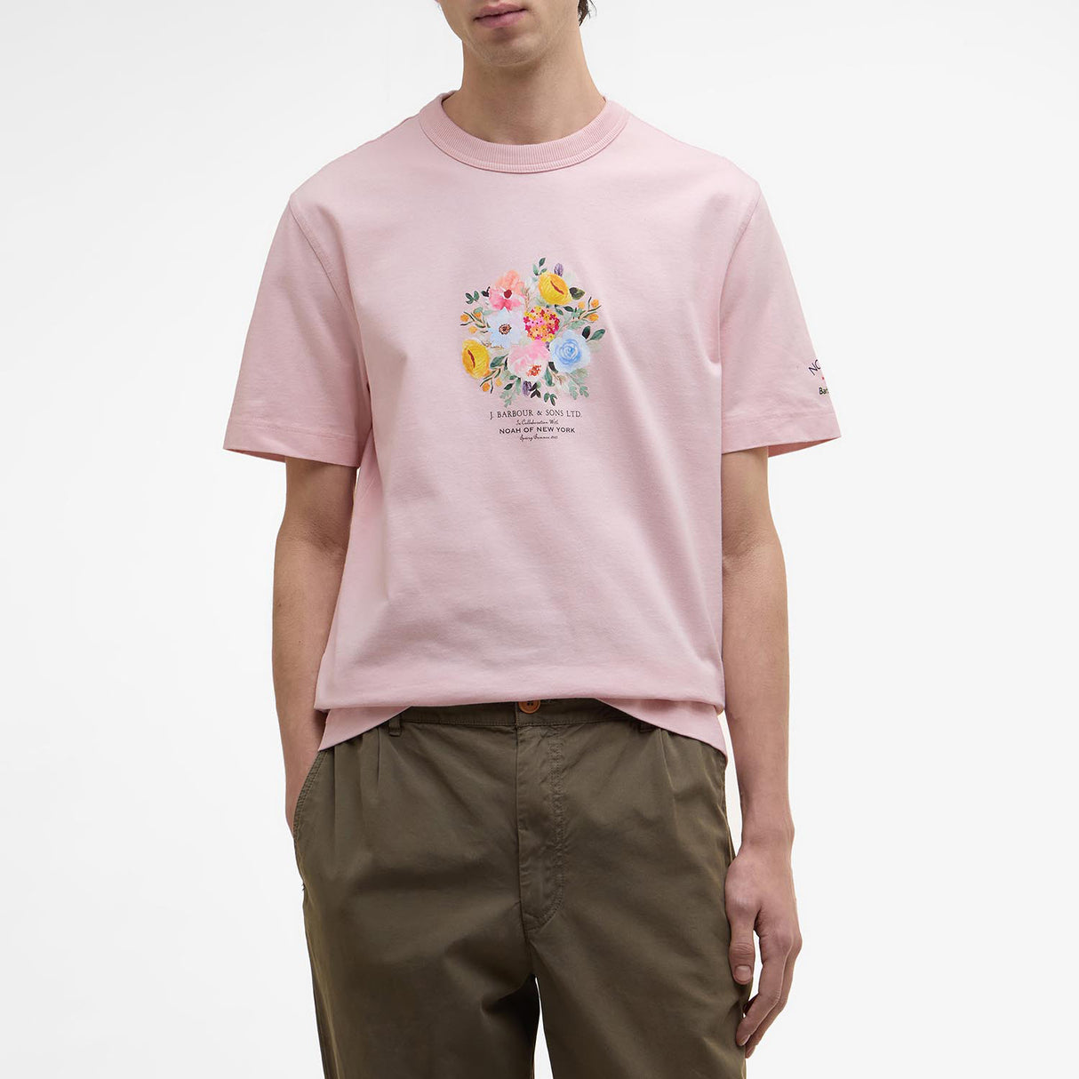 Barbour X Noah  FLORAL T-SHIRT, Chalk Pink
