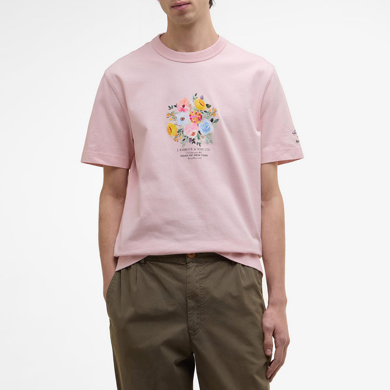 Barbour X Noah  FLORAL T-SHIRT, Chalk Pink