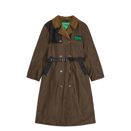 Barbour X Ganni WAX TRENCH COAT, Bark - Image 1