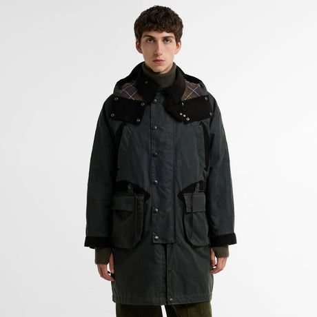 Barbour x Norbit LONG WAX JACKET, Light Sage
