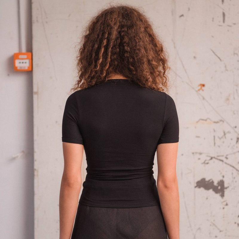 Baserange HEART SHORT SLEEVE TEE, Black