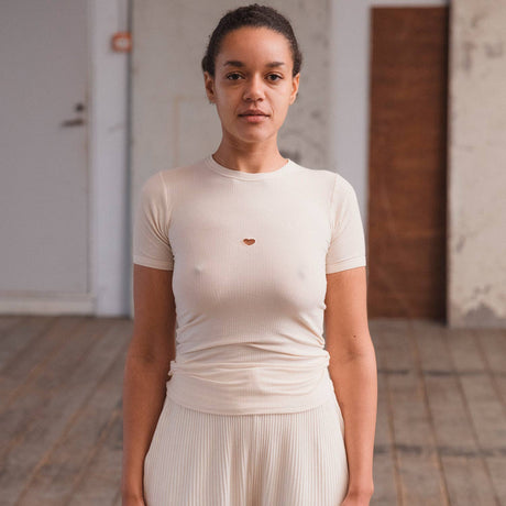 Baserange HEART SHORT SLEEVE TEE, Undyed