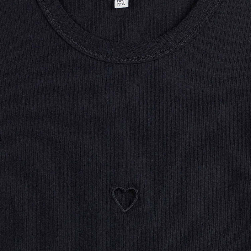 Baserange HEART LONG SLEEVE TEE, Black