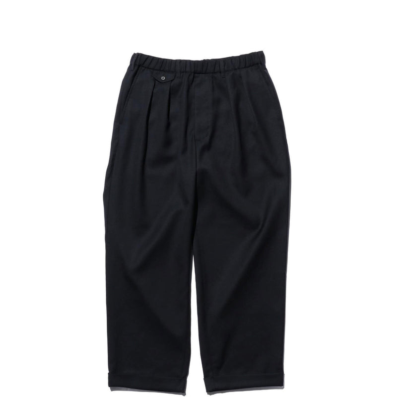 Beams+ 2 PLEATS RELAX TROUSERS LAUNDRY, Navy