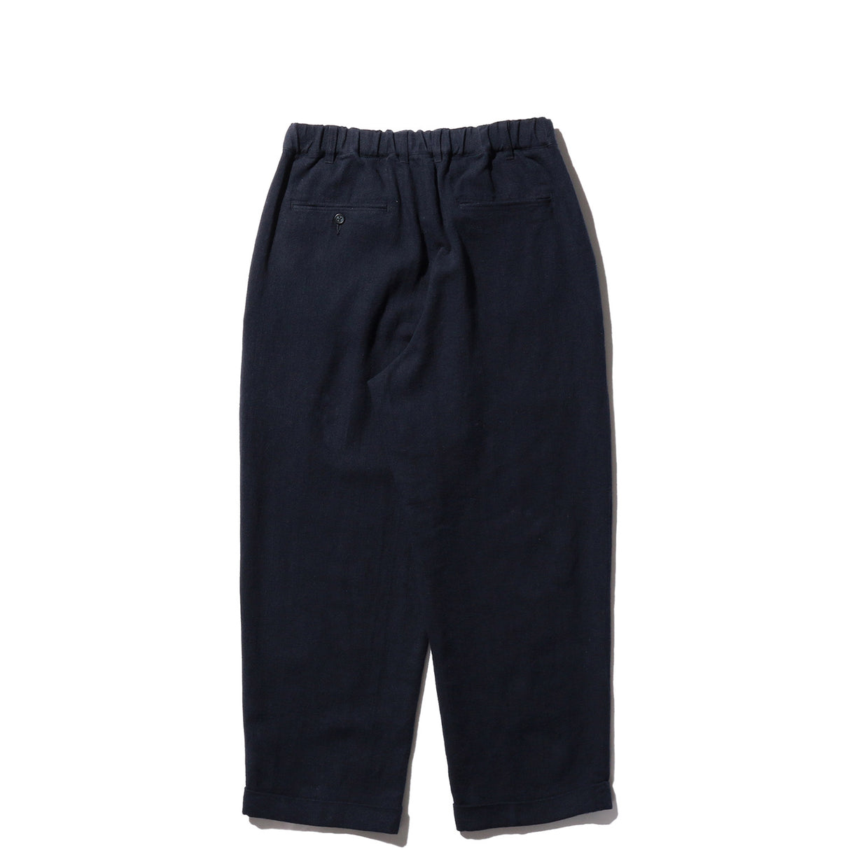 Beams+ 2 PLEATS RELAX TROUSERS LINEN COTTON, Navy