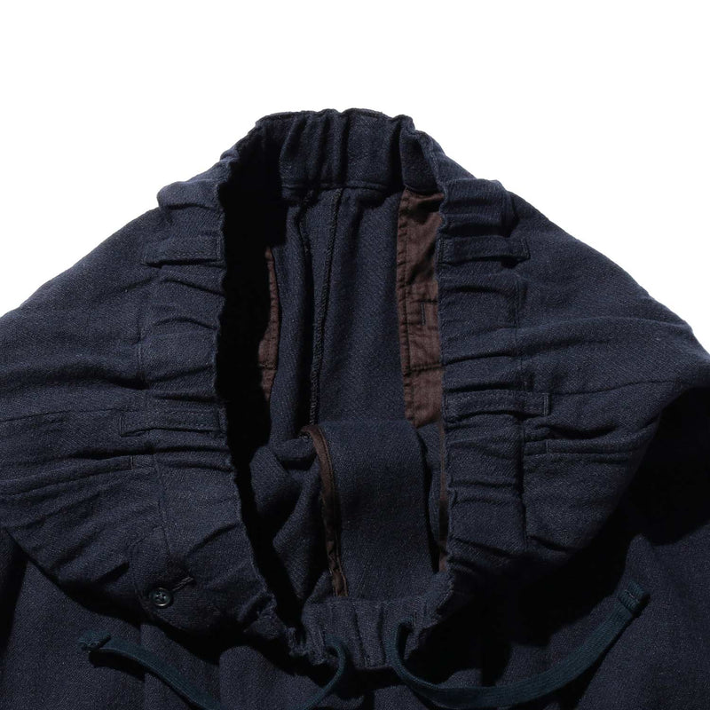 Beams+ 2 PLEATS RELAX TROUSERS LINEN COTTON, Navy