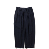 Beams+ 2 PLEATS RELAX TROUSERS LINEN COTTON, Navy