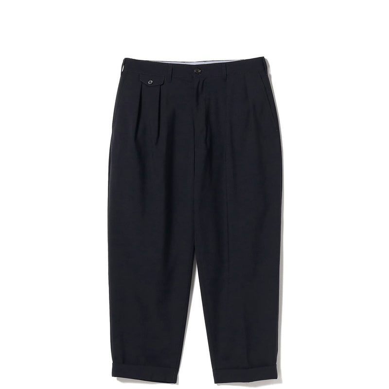 Beams+ 2 PLEATS WOOL TROPICAL, Dark Navy