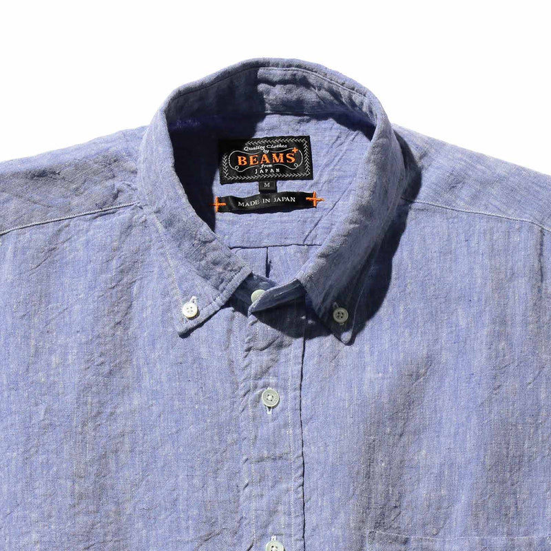 Beams+ B.D. 1/40 LINEN CHAMBRAY, Blue