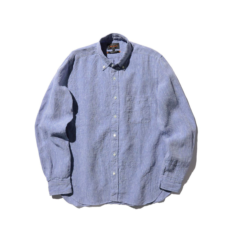 Beams+ B.D. 1/40 LINEN CHAMBRAY, Blue