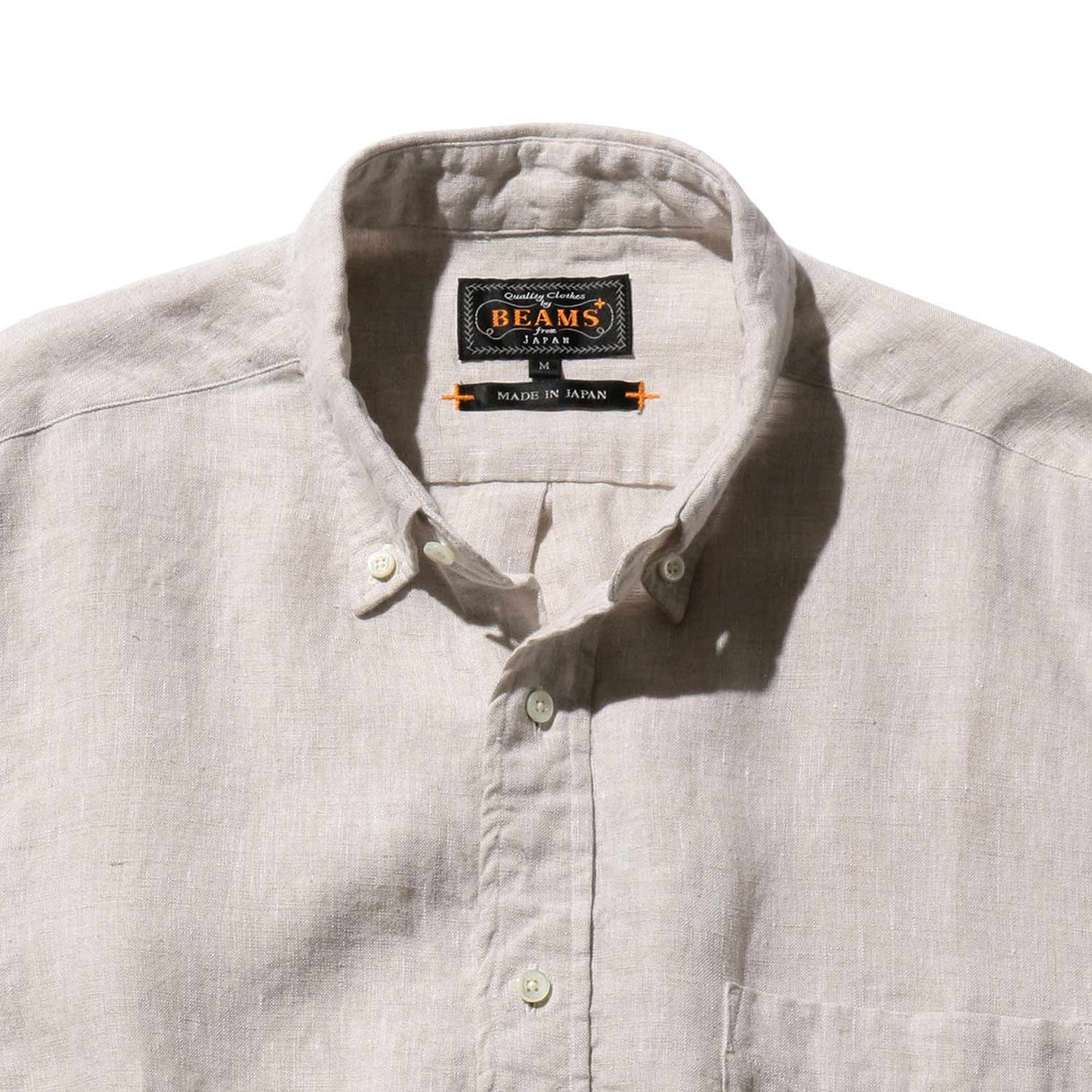 Beams+ B.D. 1/40 LINEN CHAMBRAY, Natural