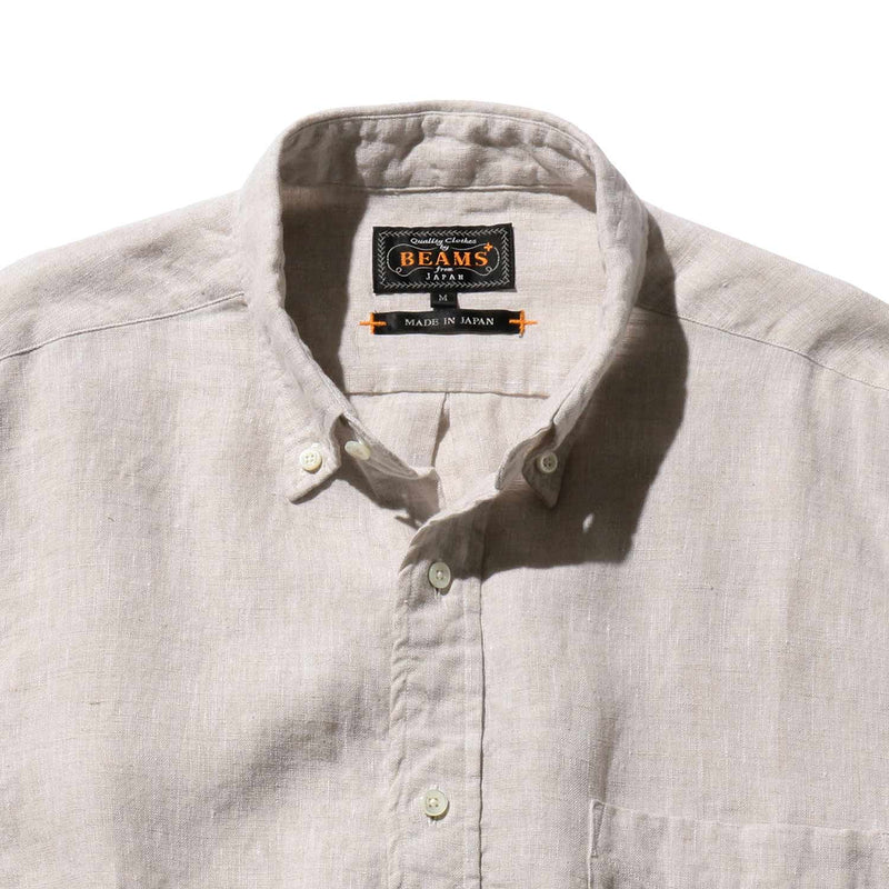 Beams+ B.D. 1/40 LINEN CHAMBRAY, Natural