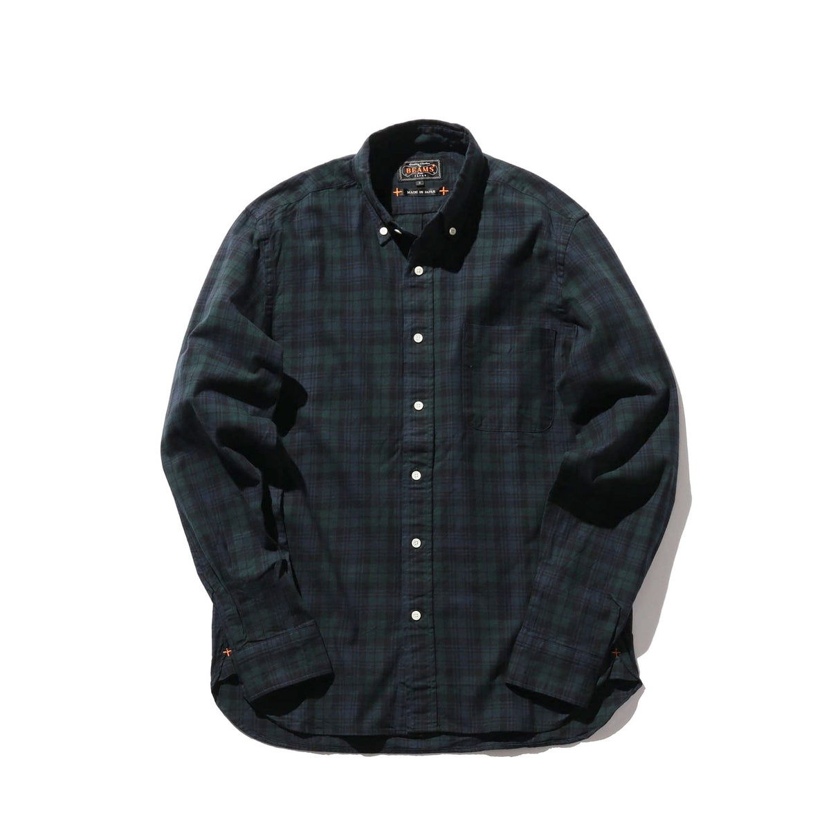 Beams+ B.D. INDIGO YARN TARTAN CHECK, Indigo Black Watch