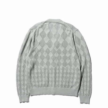 Beams+ CARDIGAN DIAMOND MESH, Sax