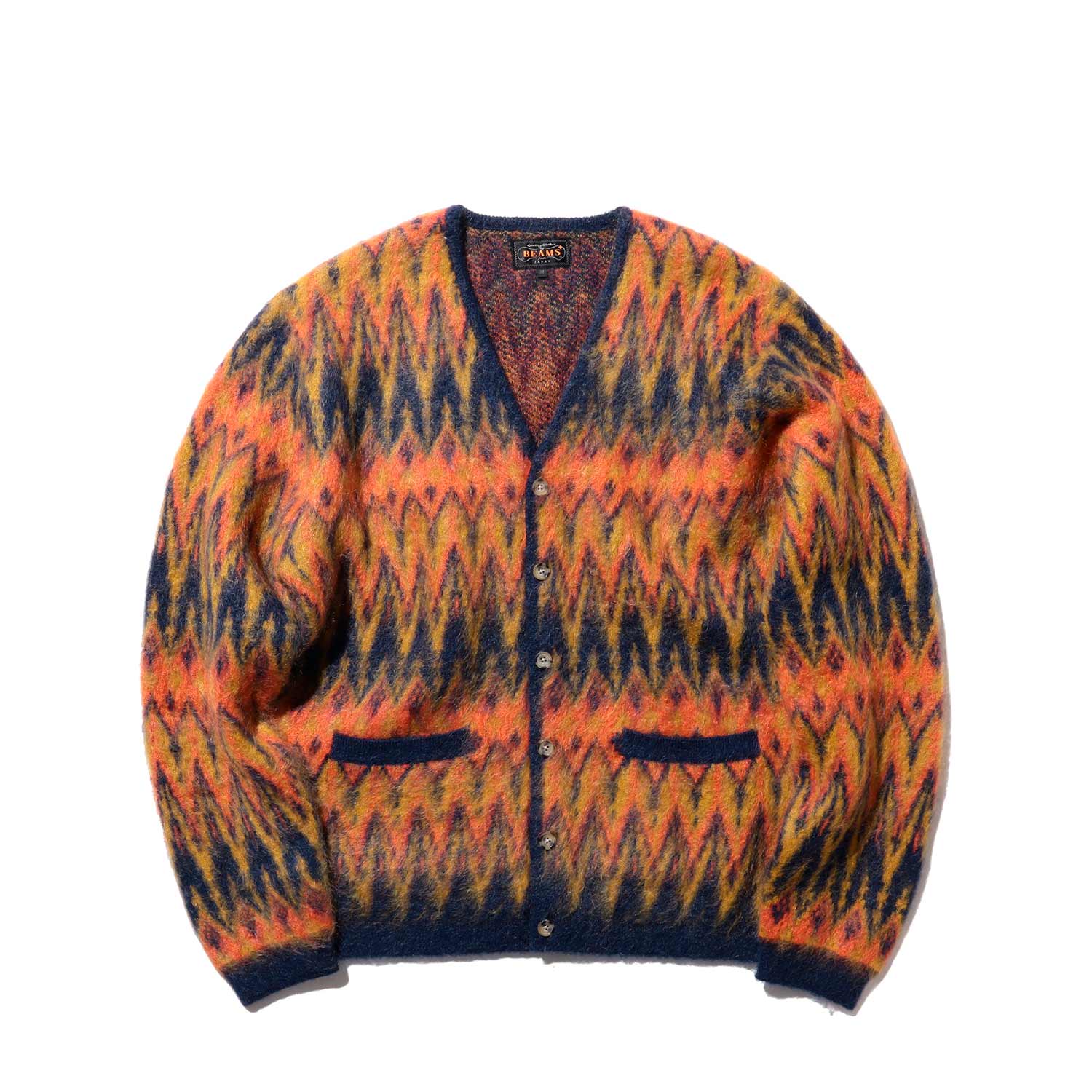 Beams-CARDIGAN-DOUBLE-JACQUARD