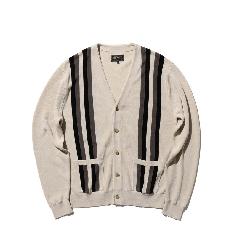 Beams+ CARDIGAN STRIPE, Beige