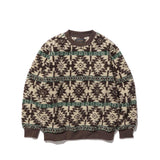 Beams+ CREW BOA JACQUARD, Brown