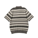 Beams+ HALF ZIP KNIT POLO, Grey