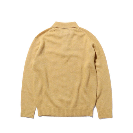 Beams+ KNIT POLO 9G WOOL SILK SHAGGY YAR, Gold