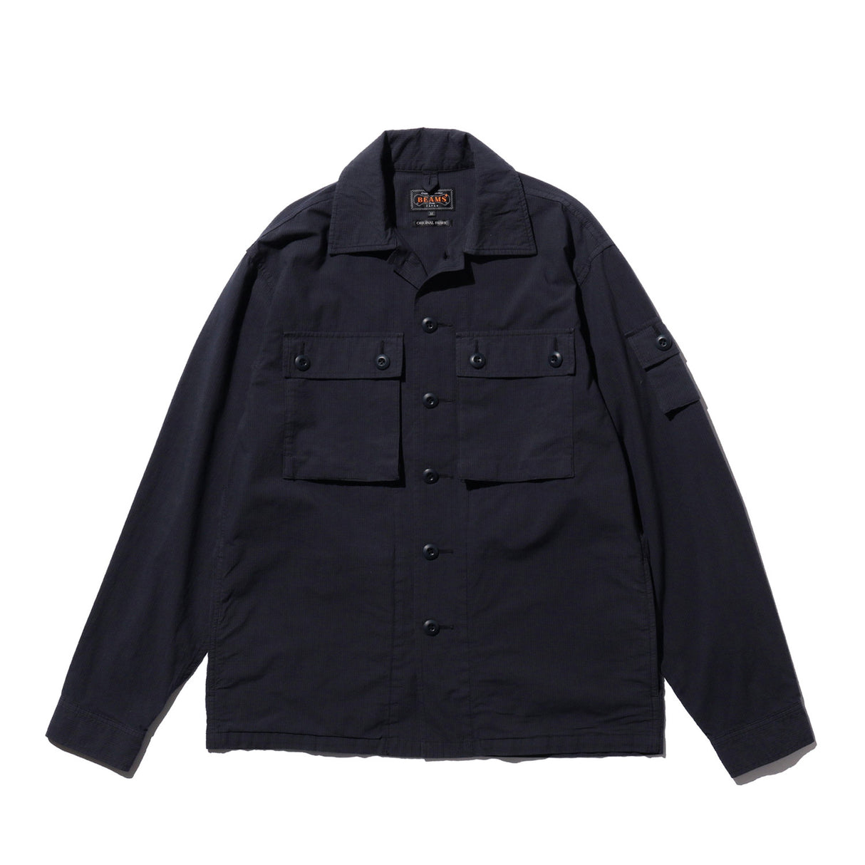 Beams+ MIL SHIRT-JACKET TEXTURED RIPSTOP, Navy