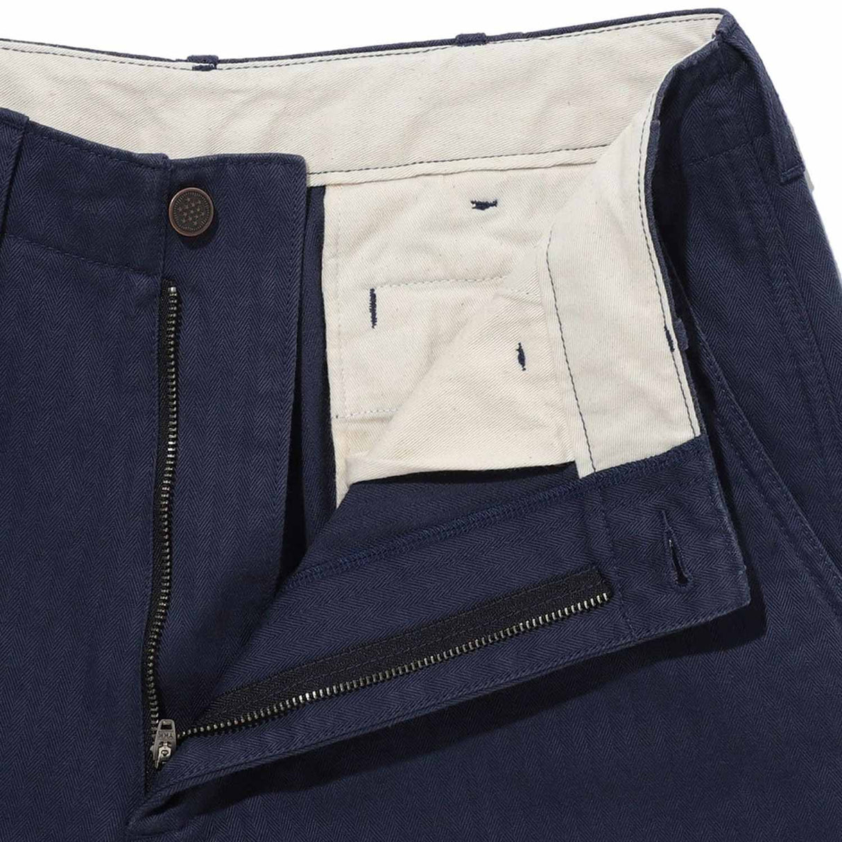 Beams+ MIL TROUSERS HERRINGBONE, Navy