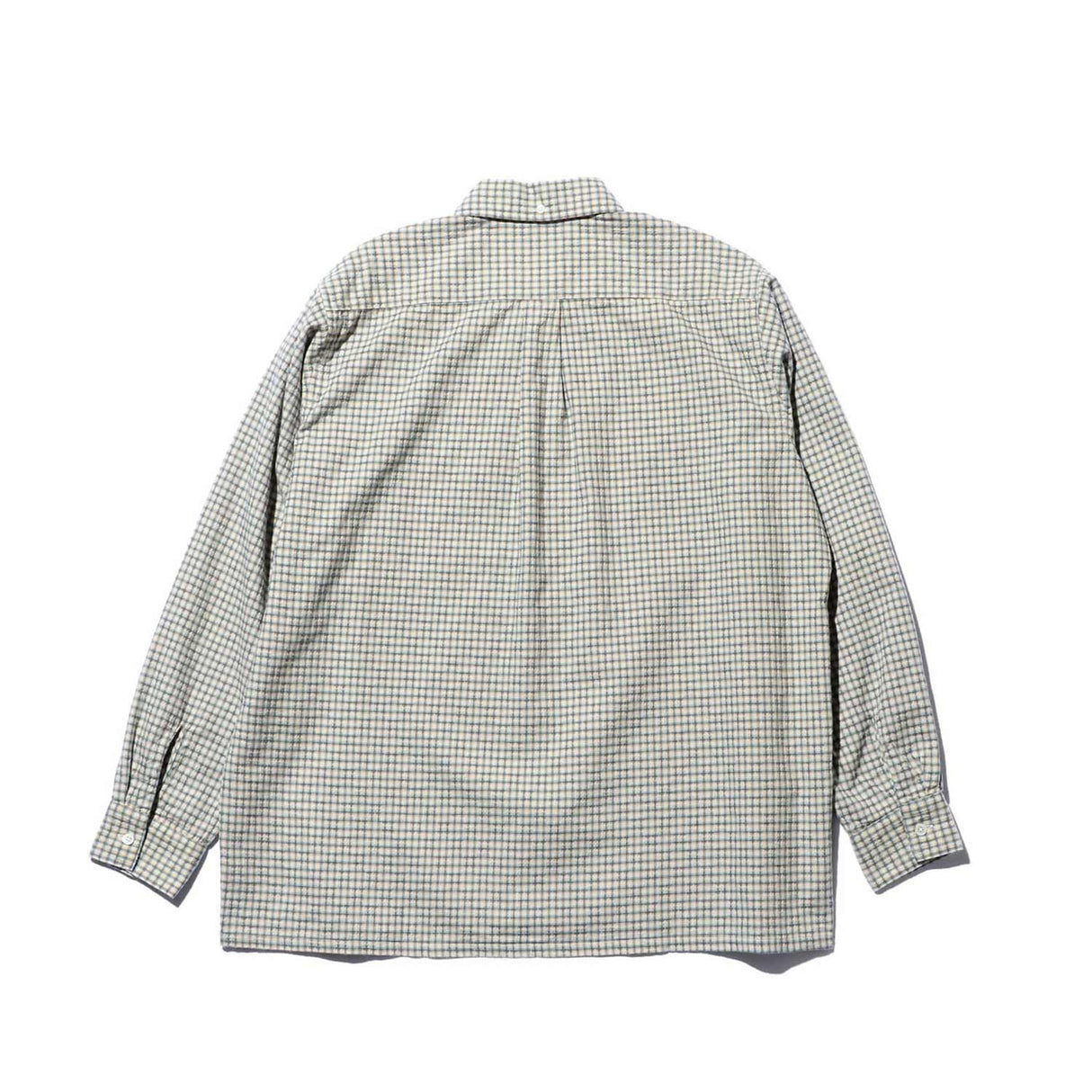 Beams+ OPEN B.D. DOBBY PLAID SHIRT, White